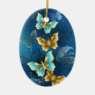 Décoration En Céramique Golden butterflies