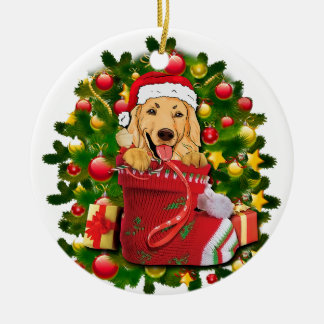 Décoration En Céramique golden labrador extracteur stockage noël