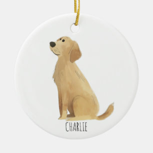 Décoration En Céramique Golden Retriever Chien
