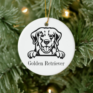 Décoration En Céramique golden retriever chien nom personnalisé