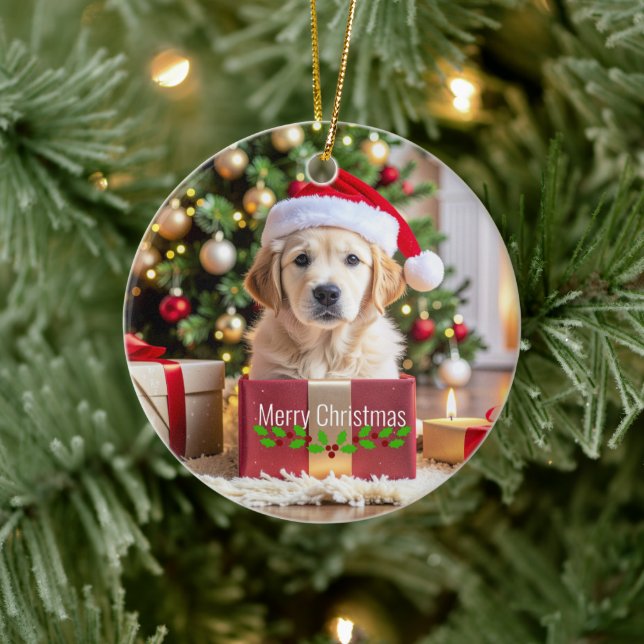 Décoration En Céramique Golden Retriever Christmas (Arbre)