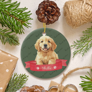 Décoration En Céramique Golden Retriever Puppy Personnalisé