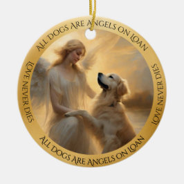 Décoration En Céramique Golden RetrieverMémorial Angel personnalisé