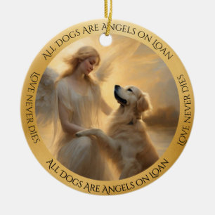 Décoration En Céramique Golden RetrieverMémorial Angel personnalisé