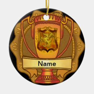 Décoration En Céramique Golden Trophy custom name ornament