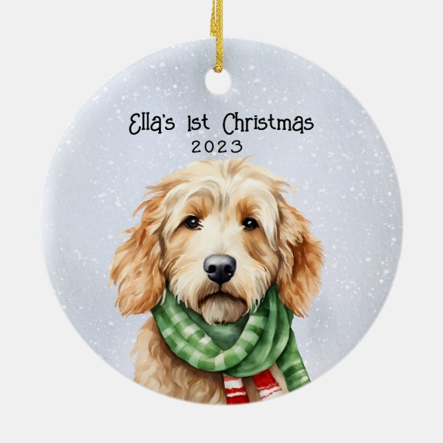 Décoration En Céramique Goldendoodle personnalisé (Dos)