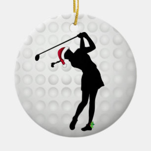 Décoration En Céramique Golfeur heureux personnalisé de femme de Hollyday