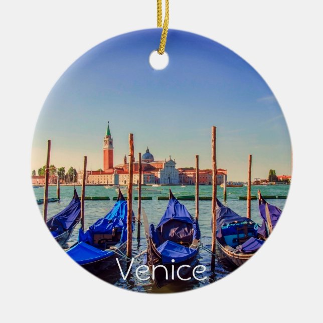 Décoration En Céramique Gondolas à Venise, Italie (Devant)