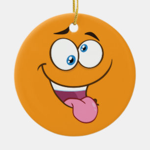 Décoration En Céramique Goofy idiot Emoji carré