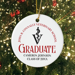 Décoration En Céramique Graduation à l'école vétérinaire Customisée Noël