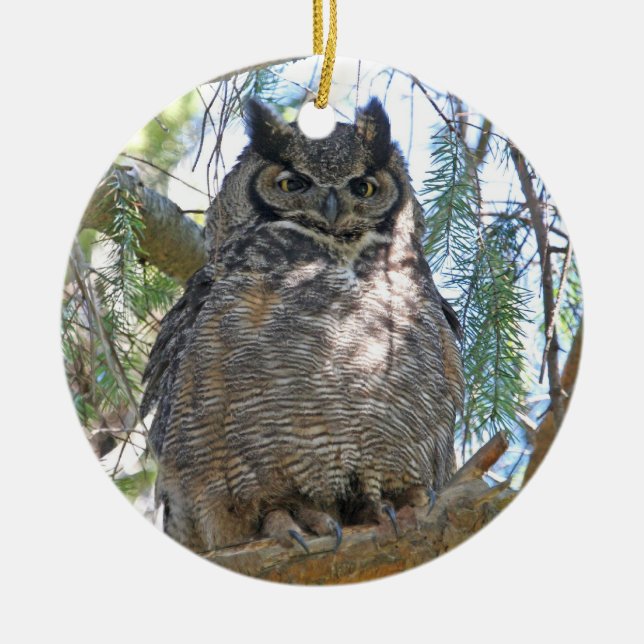 Décoration En Céramique Grand hibou à cornes (Devant)