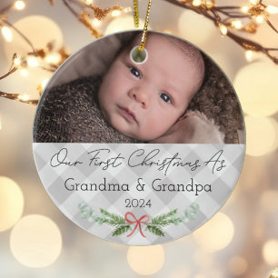 Décoration En Céramique Grand-parents personnalisés photo de Noël