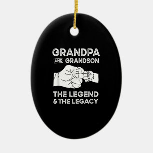 Décoration En Céramique Grand-Père Et Grand-Fils La Légende Et L'Héritage