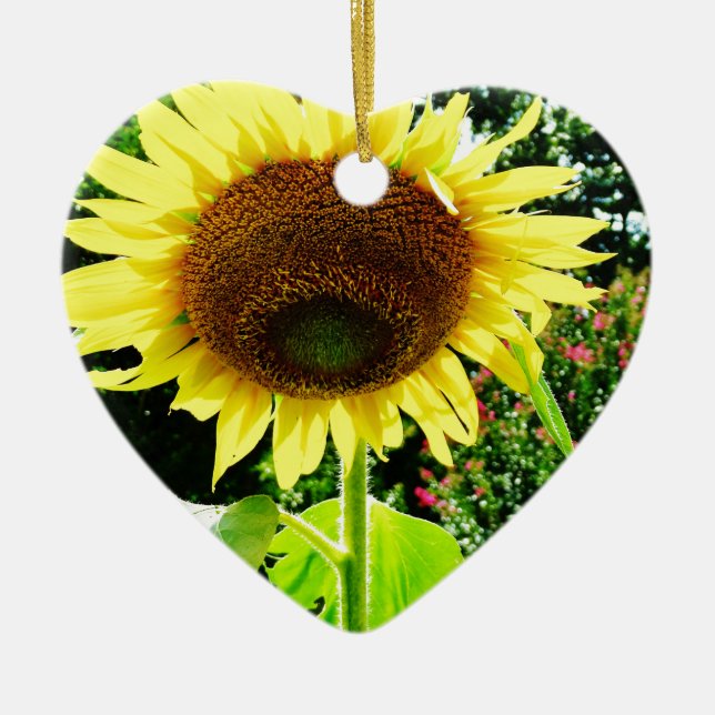 Décoration En Céramique Grand tournesol jaune (Devant)
