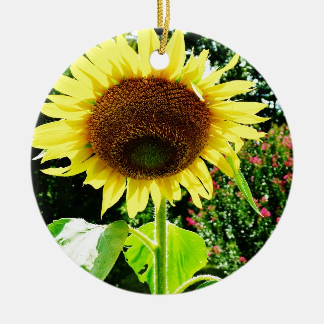 Décoration En Céramique Grand tournesol jaune (Devant)