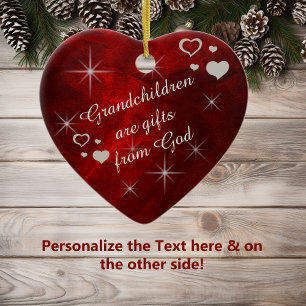 Décoration En Céramique Grandchildren Star Heart Keepsake