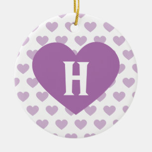 Décoration En Céramique Grande orchidée Purple Heart - monogramme