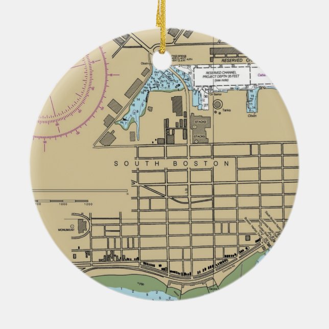 Décoration En Céramique Graphique du sud de Boston (Dos)