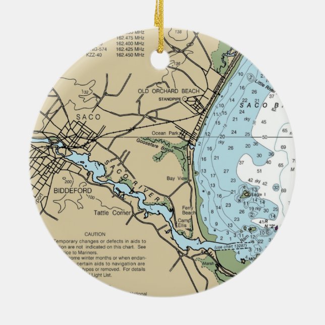 Décoration En Céramique Graphique Nautique Saco Maine (Dos)