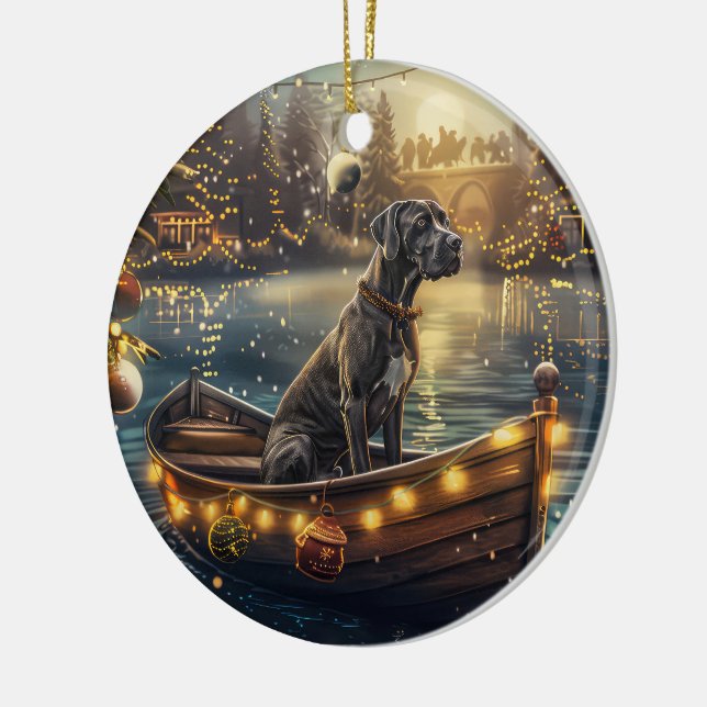 Décoration En Céramique Great Dane Christmas Festive Voyage (Gauche)