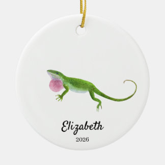 Décoration En Céramique Green Anole Ornament,Custom Christmas Keepsake