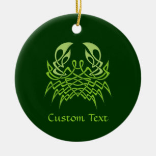 Décoration En Céramique Green crab Celtic Knot