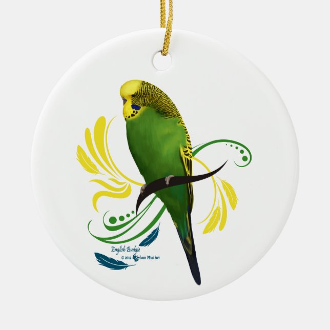 Décoration En Céramique Green English Budgie (Devant)