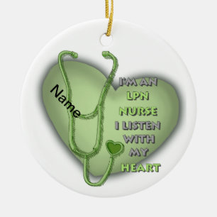 Décoration En Céramique Green heart LPN Nurse