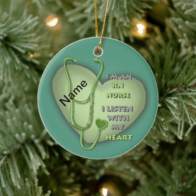 Décoration En Céramique Green Heart RN Registered Nurse (Arbre)