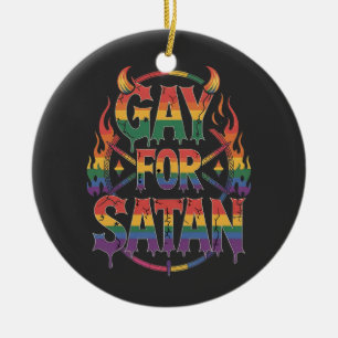 Décoration En Céramique Grêle Gay Satan Arc-en-ciel Baphomet Diable Bouc L