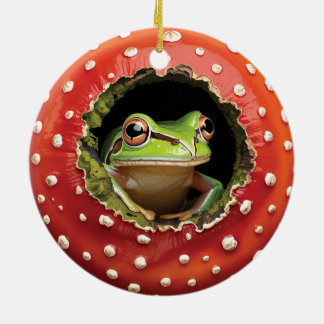 Décoration En Céramique Grenouille dans un champignon – Jolie illustration