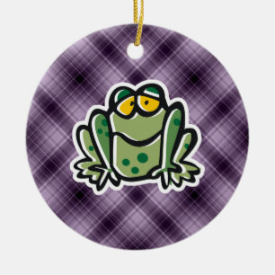 Décoration En Céramique Grenouille mignonne ; Pourpre