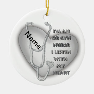 Décoration En Céramique Grey Heart ObGyn Nurse