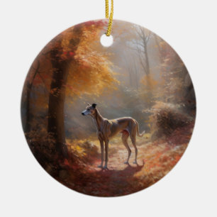 Décoration En Céramique Greyhound à l'automne Feuilles automne Inspiration
