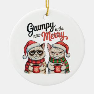 Décoration En Céramique Grincheux est le nouveau chat de Noël joyeux amate