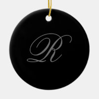 Gris noir minimaliste Ajouter Monogramme initial