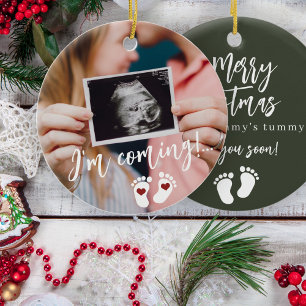 Décoration En Céramique Grossesse Joyeux Noël bébé échographie photo