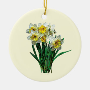 Décoration En Céramique Groupe de jonquilles blanches
