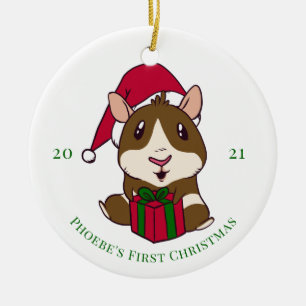 Décoration En Céramique Guinea Pig Christmas Holiday Personalized