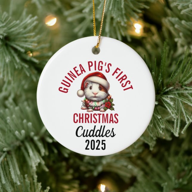 Décoration En Céramique Guinea Pig's First Christmas 2025 (Arbre)