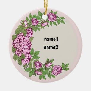 Décoration En Céramique guirlande rose