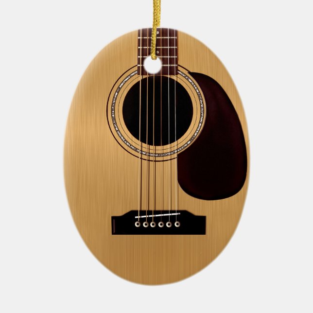 Décoration En Céramique Guitare acoustique supérieure épicéa (Devant)