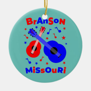 Décoration En Céramique Guitare de vacances de la famille Branson Missouri