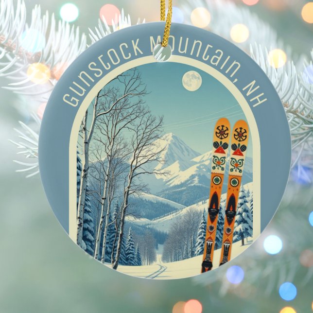 Décoration En Céramique Gunstock Mountain New Hampshire ski souvenir  (Créateur téléchargé)
