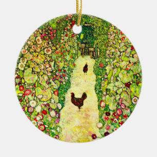 Décoration En Céramique Gustav Klimt Garden with Chickens
