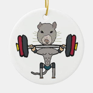 Décoration En Céramique Gym Rat Poids