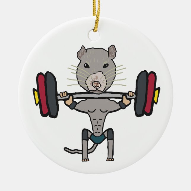 Décoration En Céramique Gym Rat Poids (Devant)