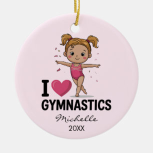 Décoration En Céramique Gymnaste de gymnastique personnalisée Fille Noël