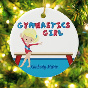Décoration En Céramique Gymnastique Girl Cute Blonde Gymnaste Personnalisé