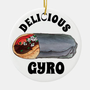 Décoration En Céramique Gyro Gita Viande Sandwich Méditerranéen
